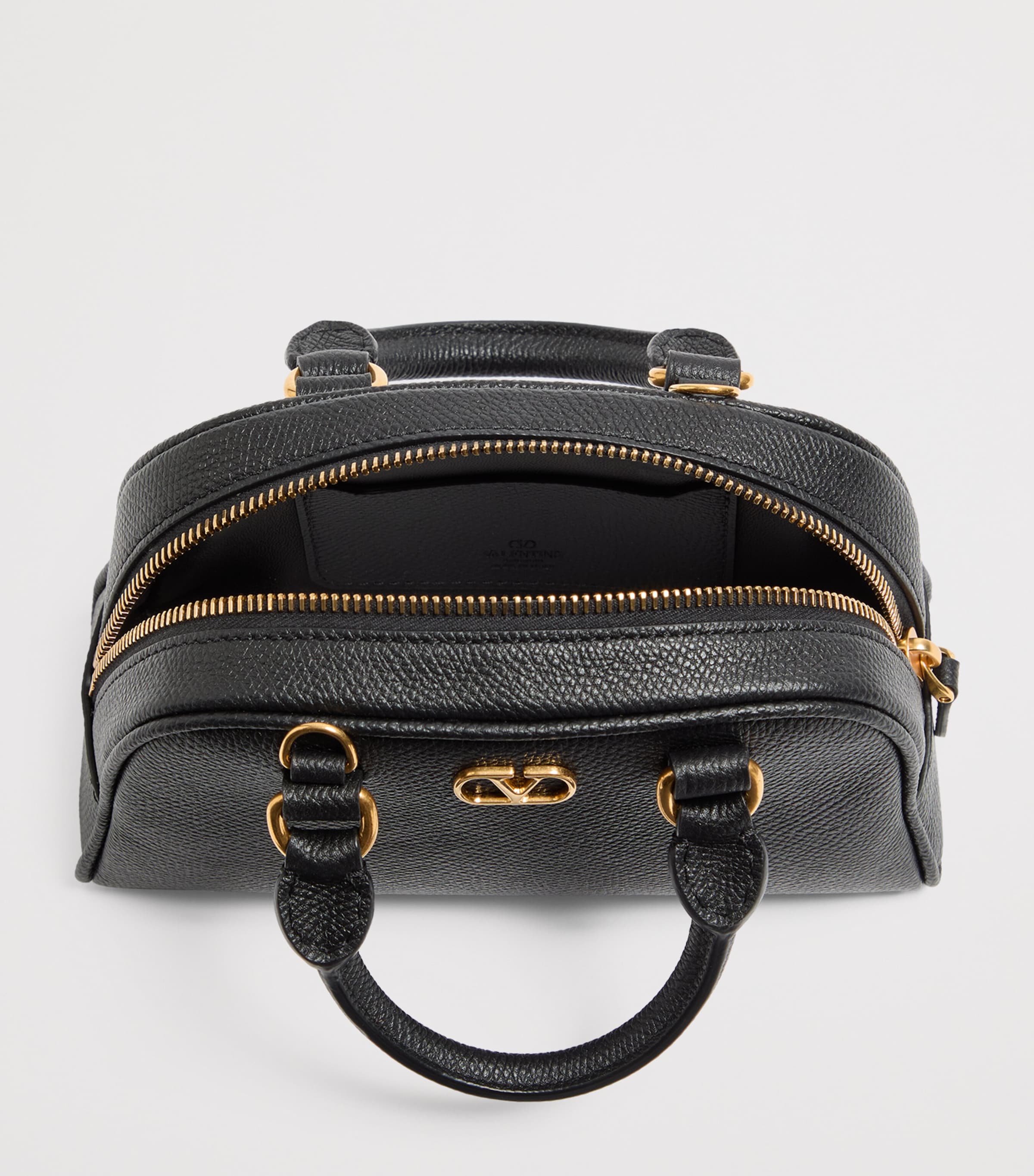Mini Grained Leather VLogo Signature Top-Handle Bag 0NO Image 5