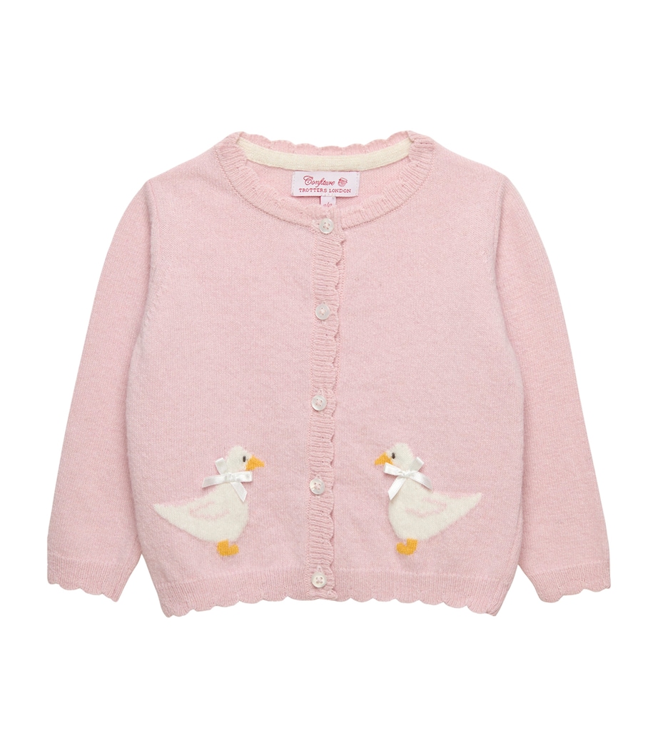Wool-Blend Duck Intarsia Cardigan (3-24 Months) PALE PINK Image 1