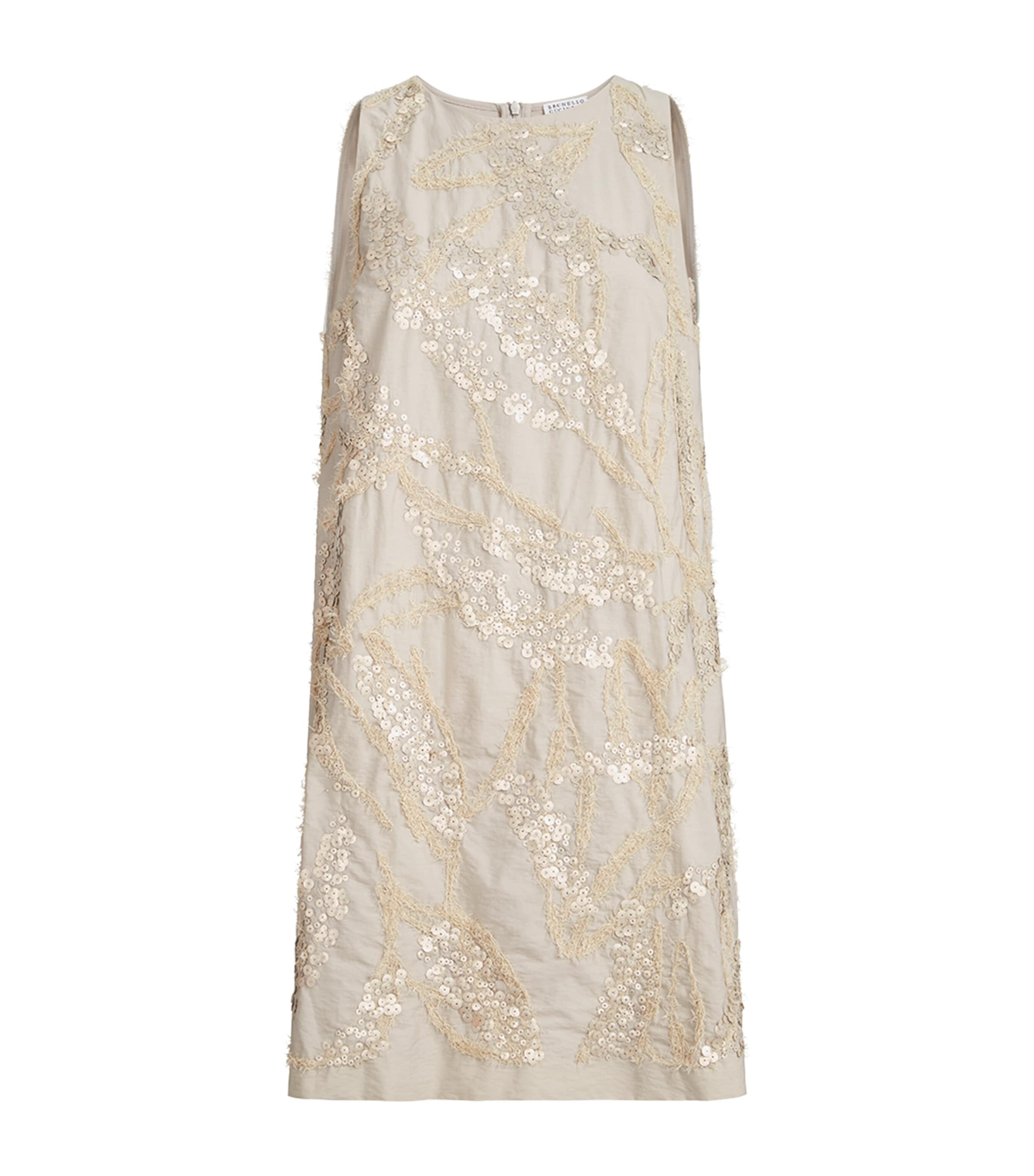Brunello Cucinelli Womens Cotton-Blend Embroidered Mini Dress Image 1