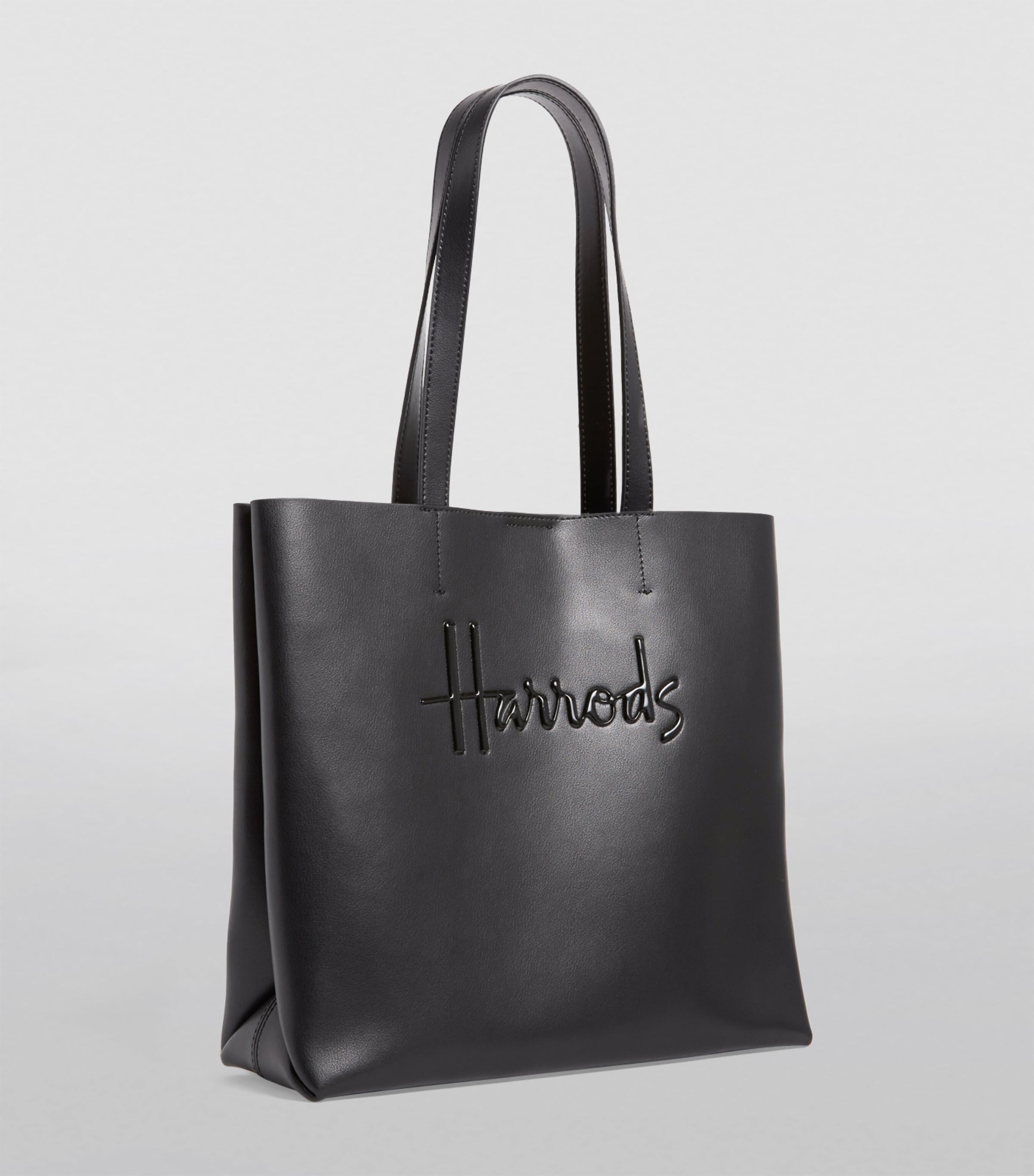 Harrods Medium Leather Kensington Tote Bag Blue Image 3