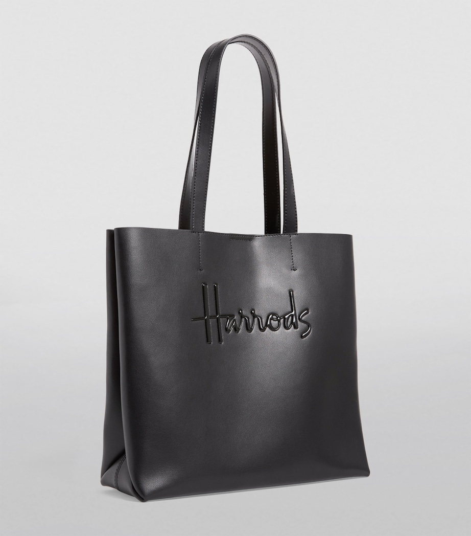 Harrods Medium Leather Kensington Tote Bag Blue Image 3
