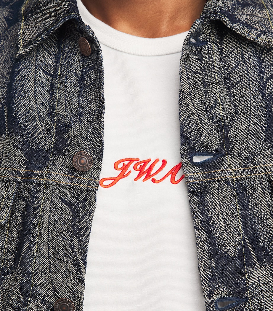 JW Anderson Mens Cotton Logo-Embroidered T-Shirt White Image 3
