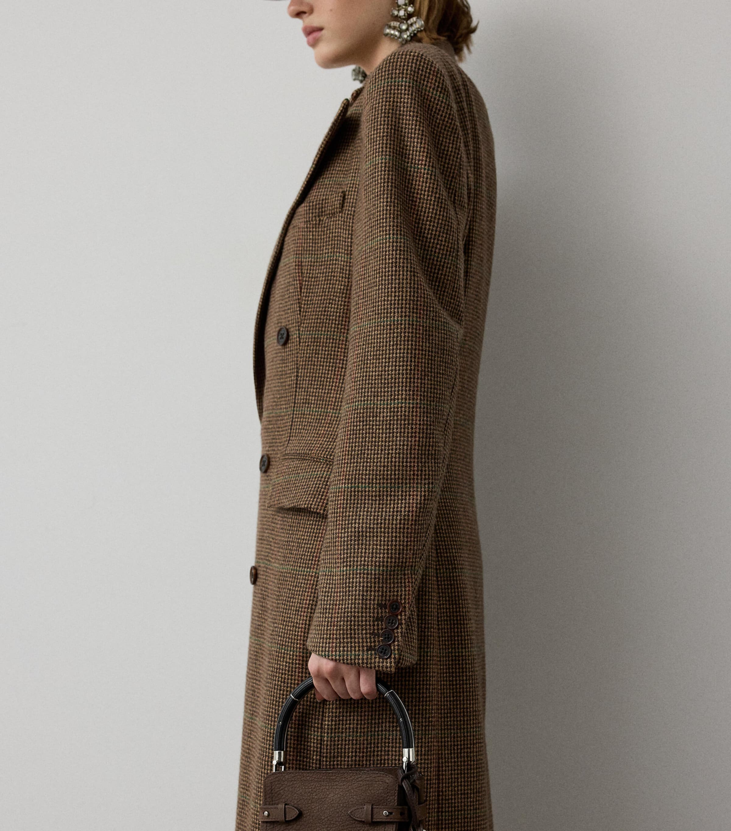 Ralph Lauren Collection Womens Tweed Overcoat Brown Multi Image 5