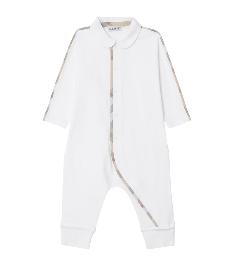 Cotton All-In-One, Hat and Bib Gift Set (1-18 Months) WHITE Image 1