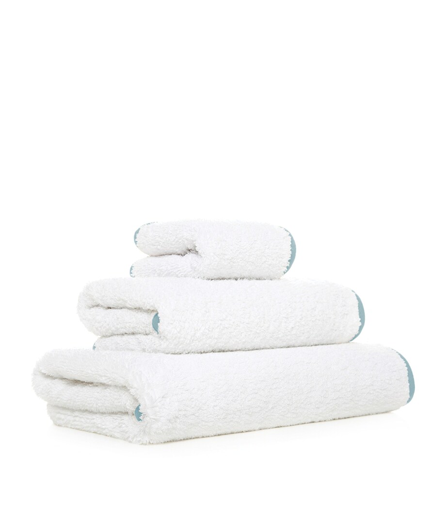 GRACCIOZA Egyptian Cotton Portobello Washcoth (30cm x 30cm) White/seamist Image 3