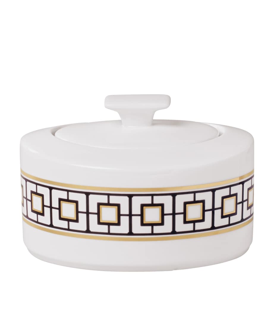 Porcelain MetroChic Sugar Pot (12cm) WHITE Image 1