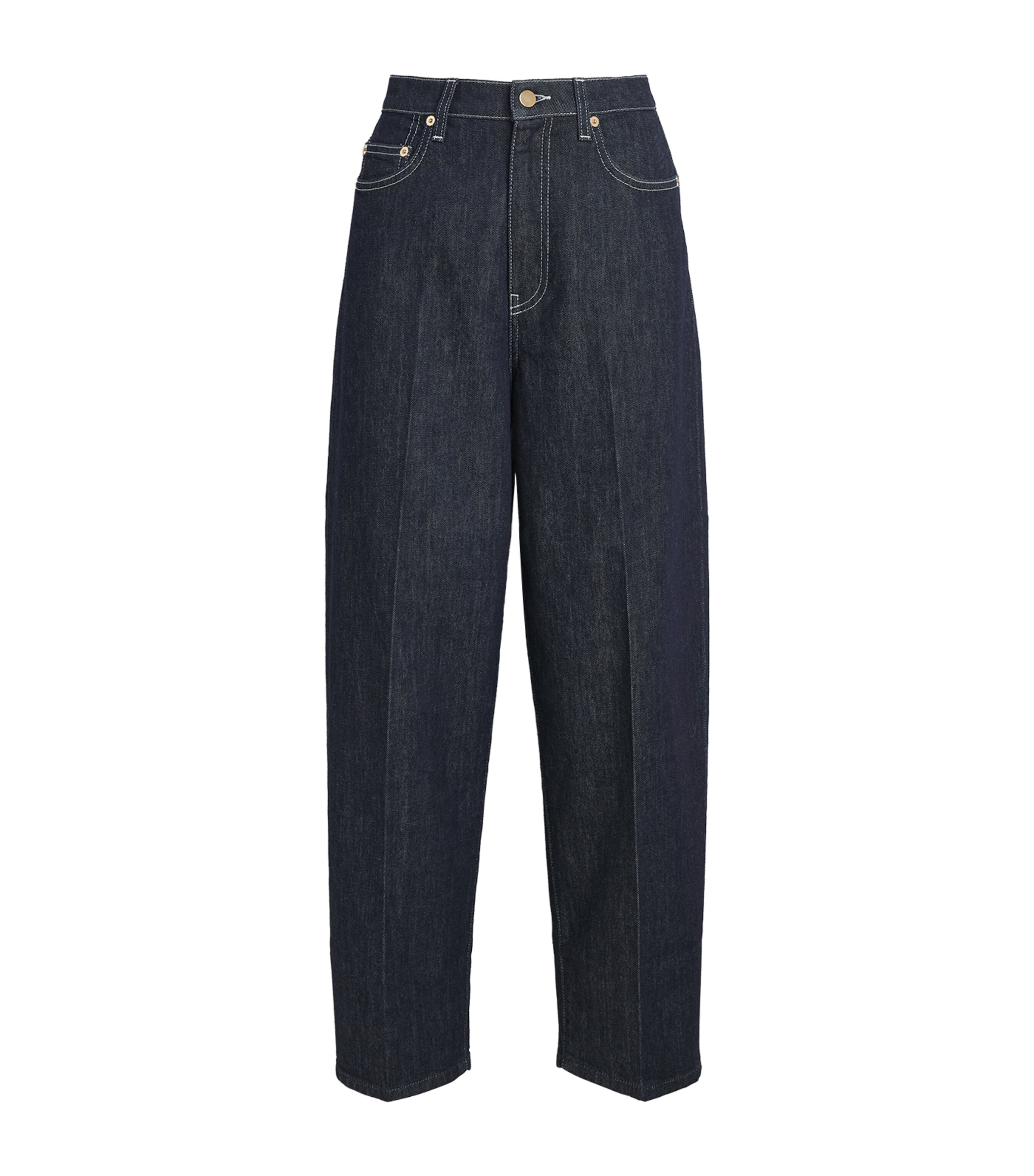 Fabiana Filippi Womens Barrel Jeans Ammorbidito Blu Image 1