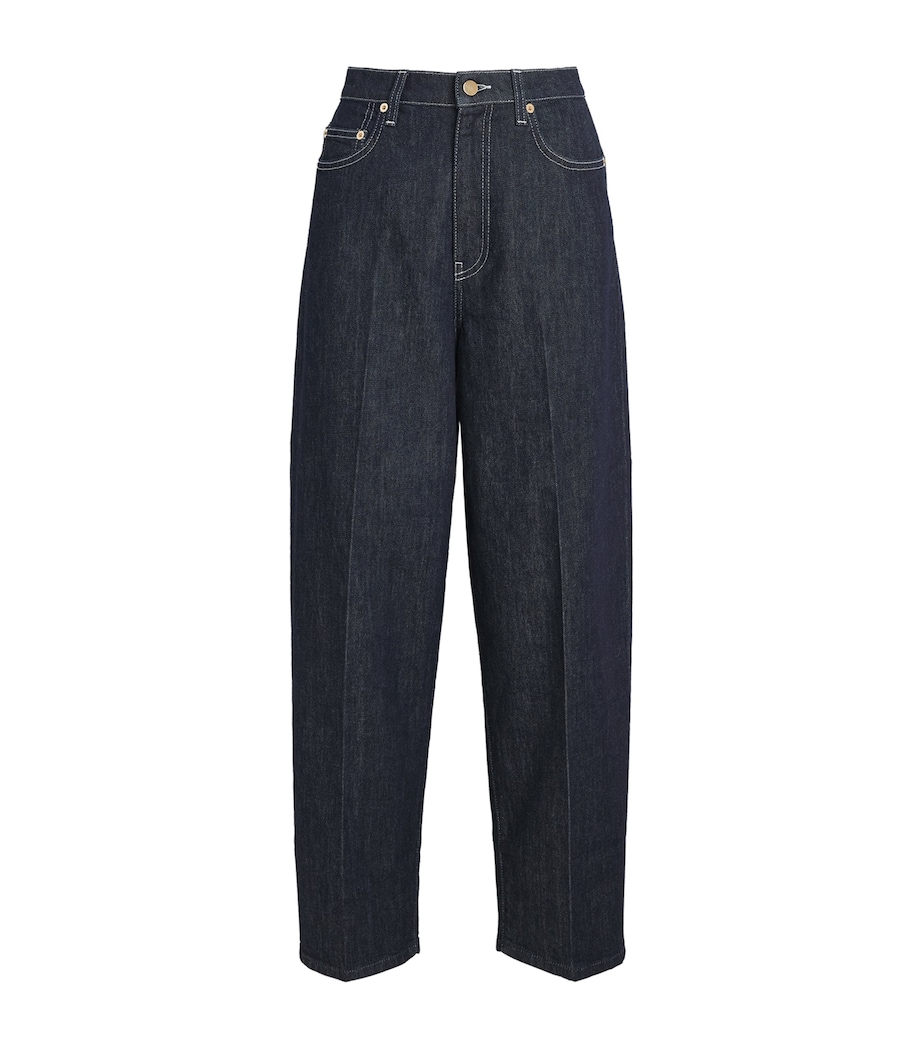 Fabiana Filippi Womens Barrel Jeans Ammorbidito Blu Image 1