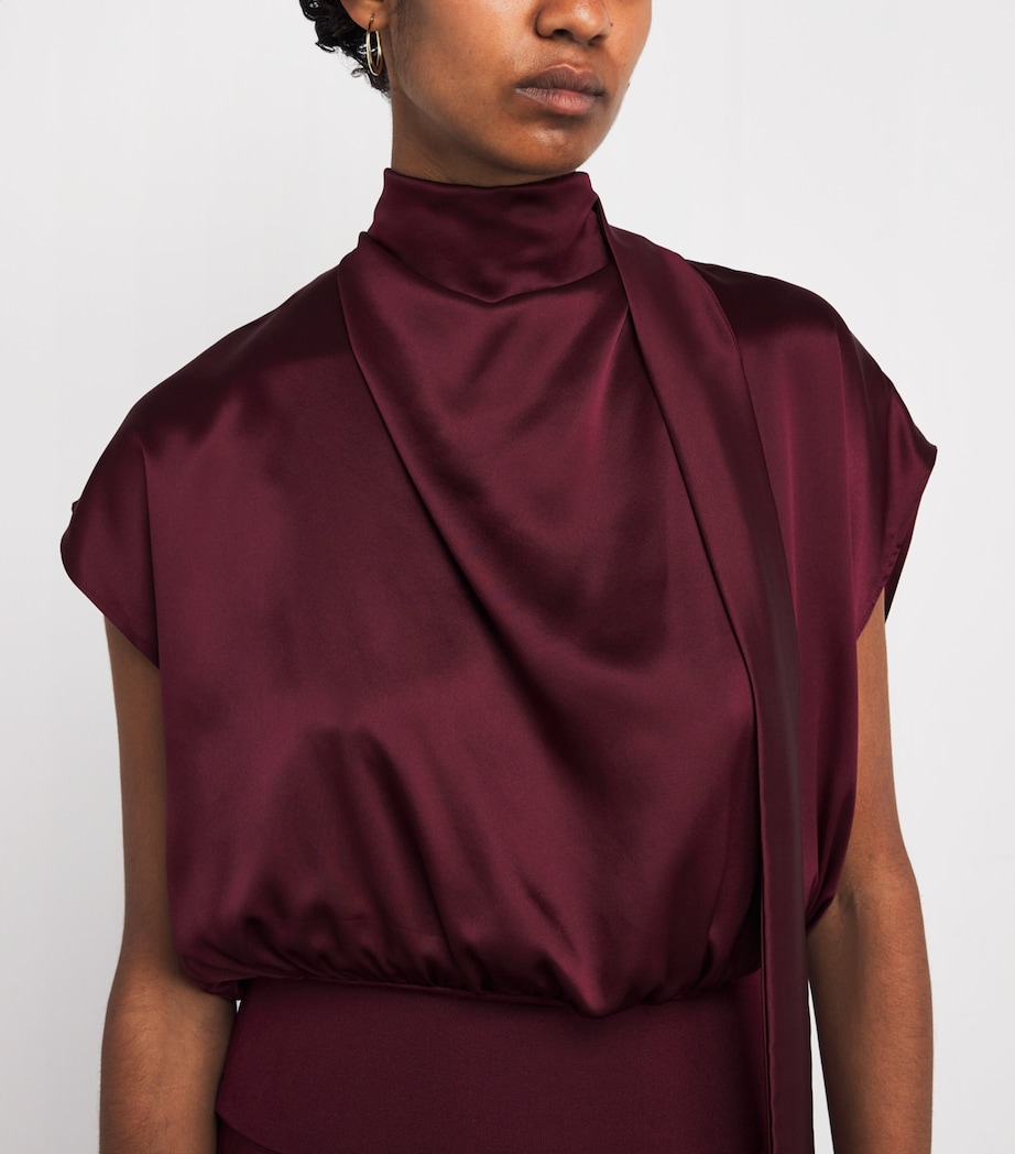 Silk Cowl-Neck Top SHIRAZ Image 4