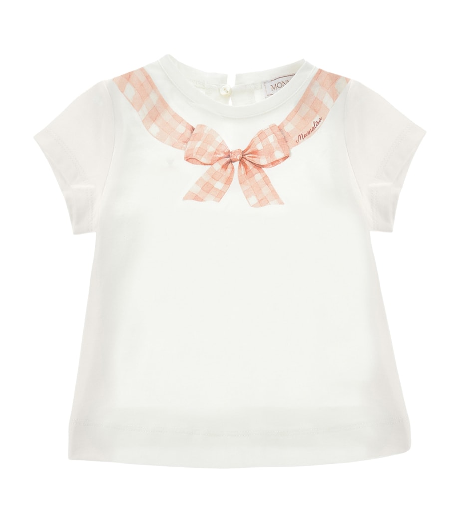 Cotton Bow Print T-Shirt (6-36 Months) PANNA Image 1