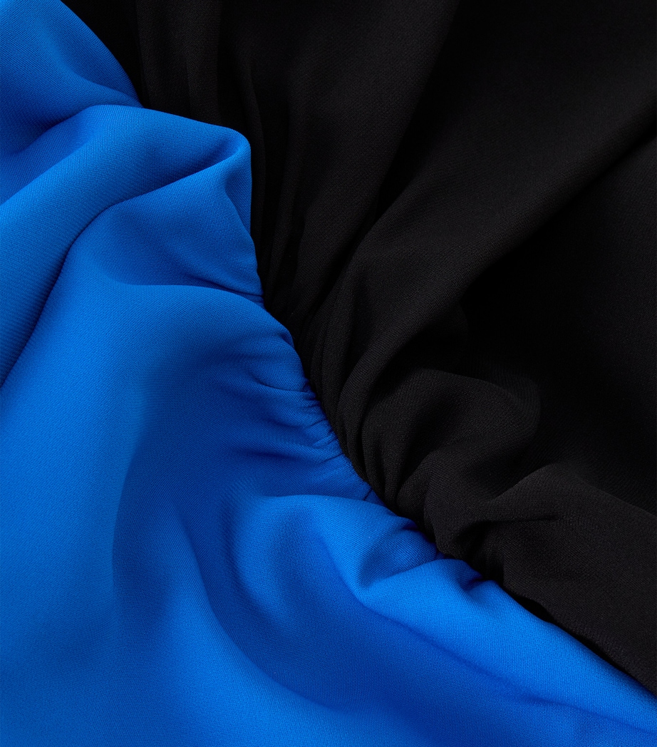 Asymmetric Midi Dress BLACK Image 5