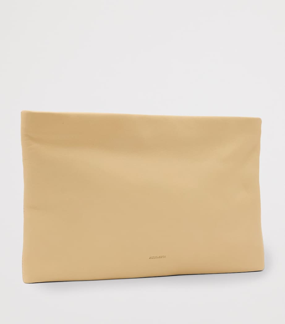 AllSaints Leather Bettina Clutch Bag Mellow Yellow Image 3