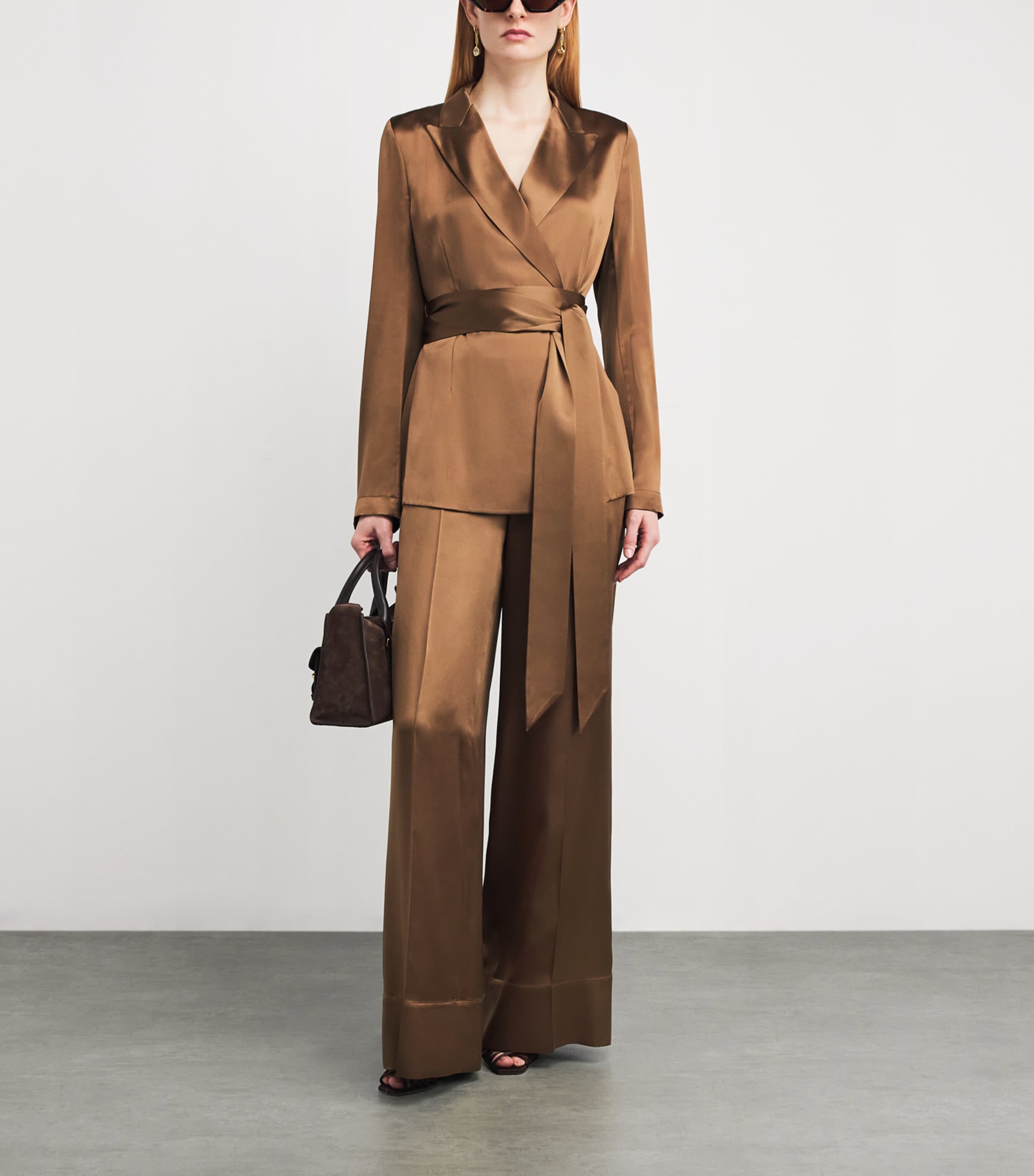 Silk Satin Archer Jacket CINNAMON Image 2