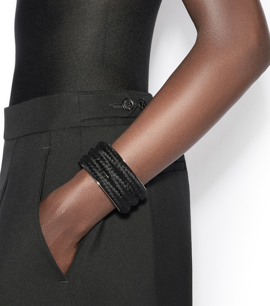 Alaïa Braided Cuff Bracelet Noir Image 2