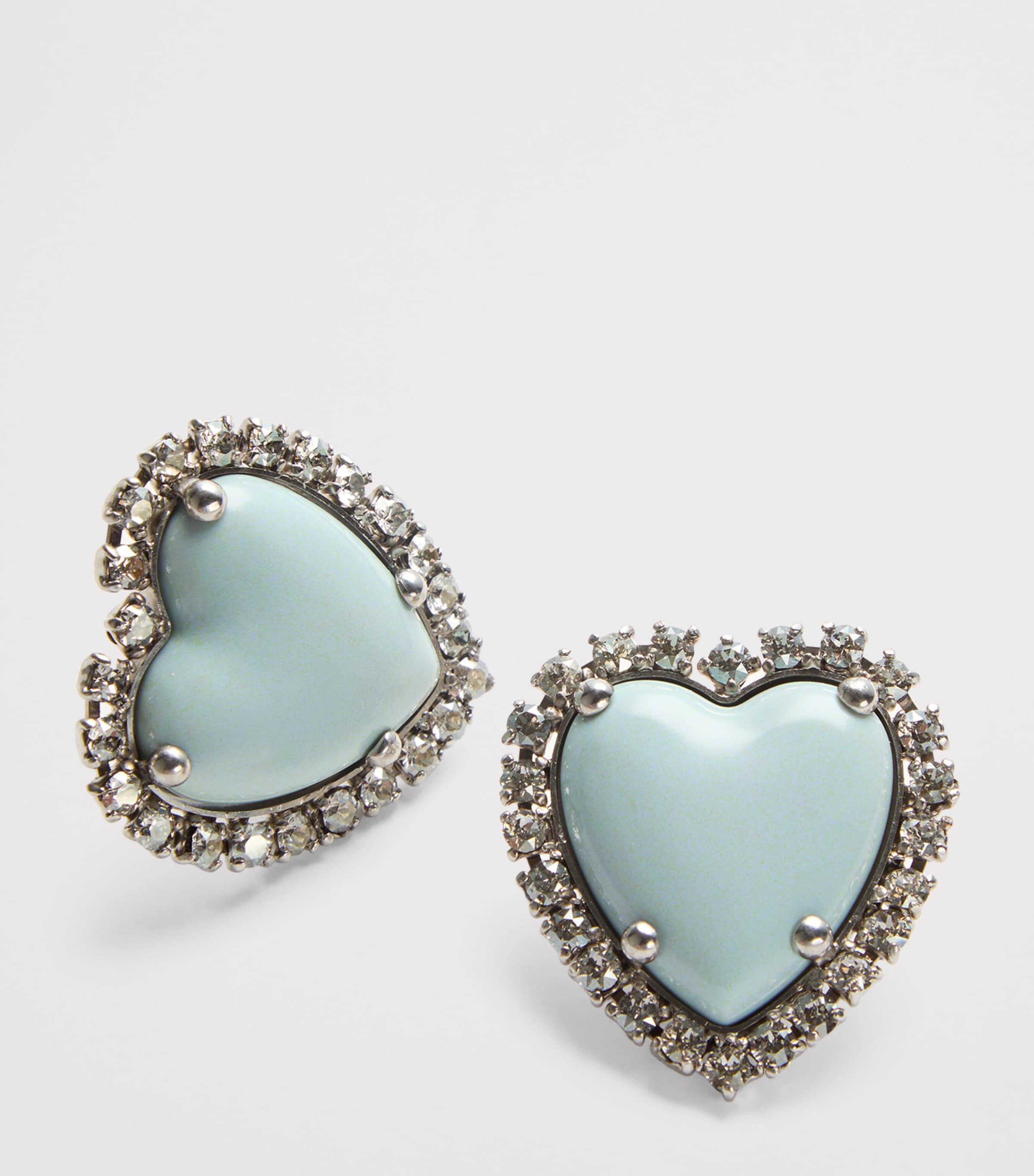 Metal, Resin and Swarovski Crystal Coeur Hyperbole Clip-On Earrings BXL Image 5