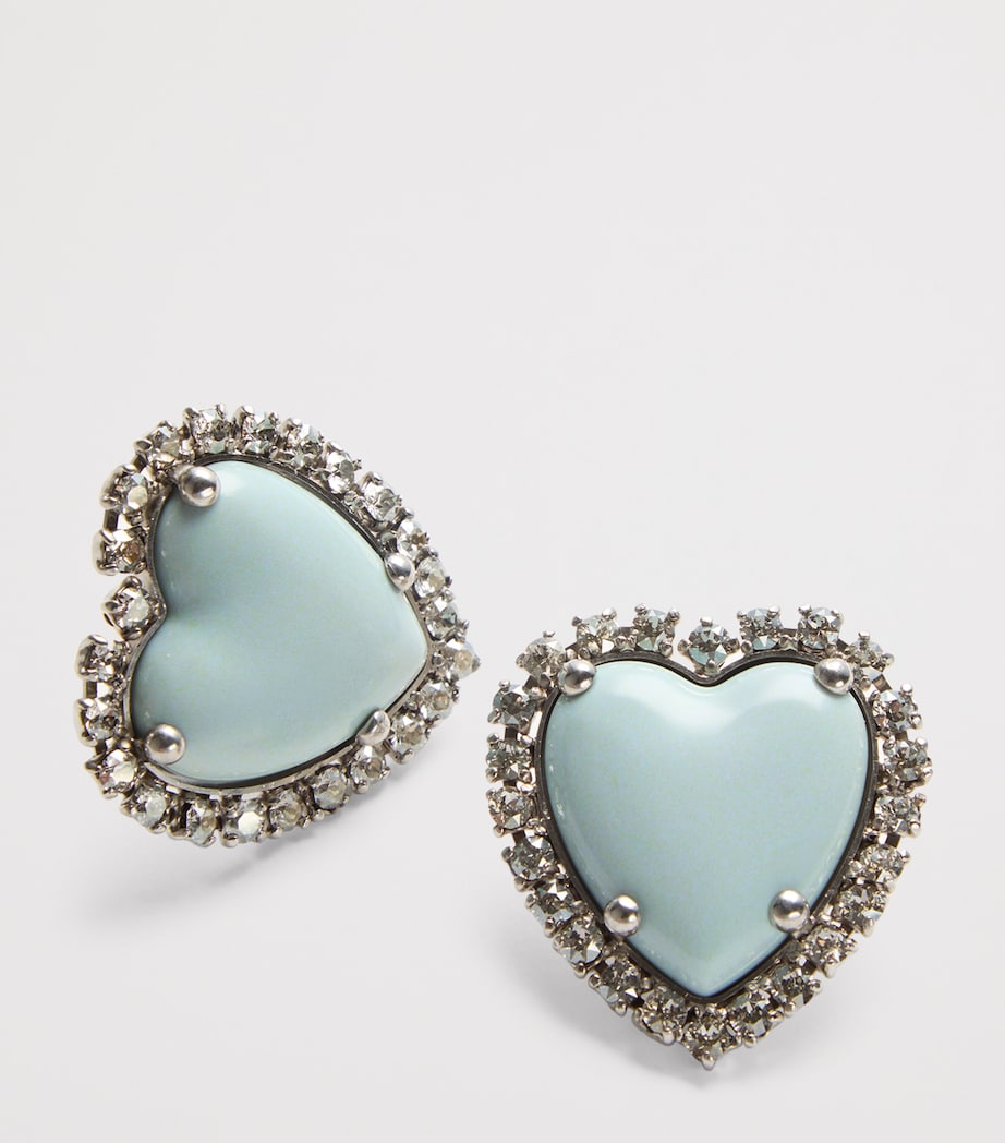 Metal, Resin and Swarovski Crystal Coeur Hyperbole Clip-On Earrings BXL Image 5