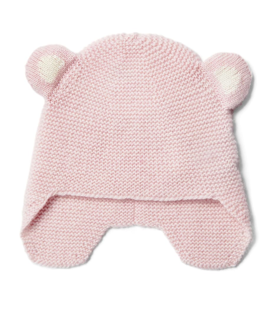 Wool-Blend Bear-Ear Hat PALE PINK Image 1
