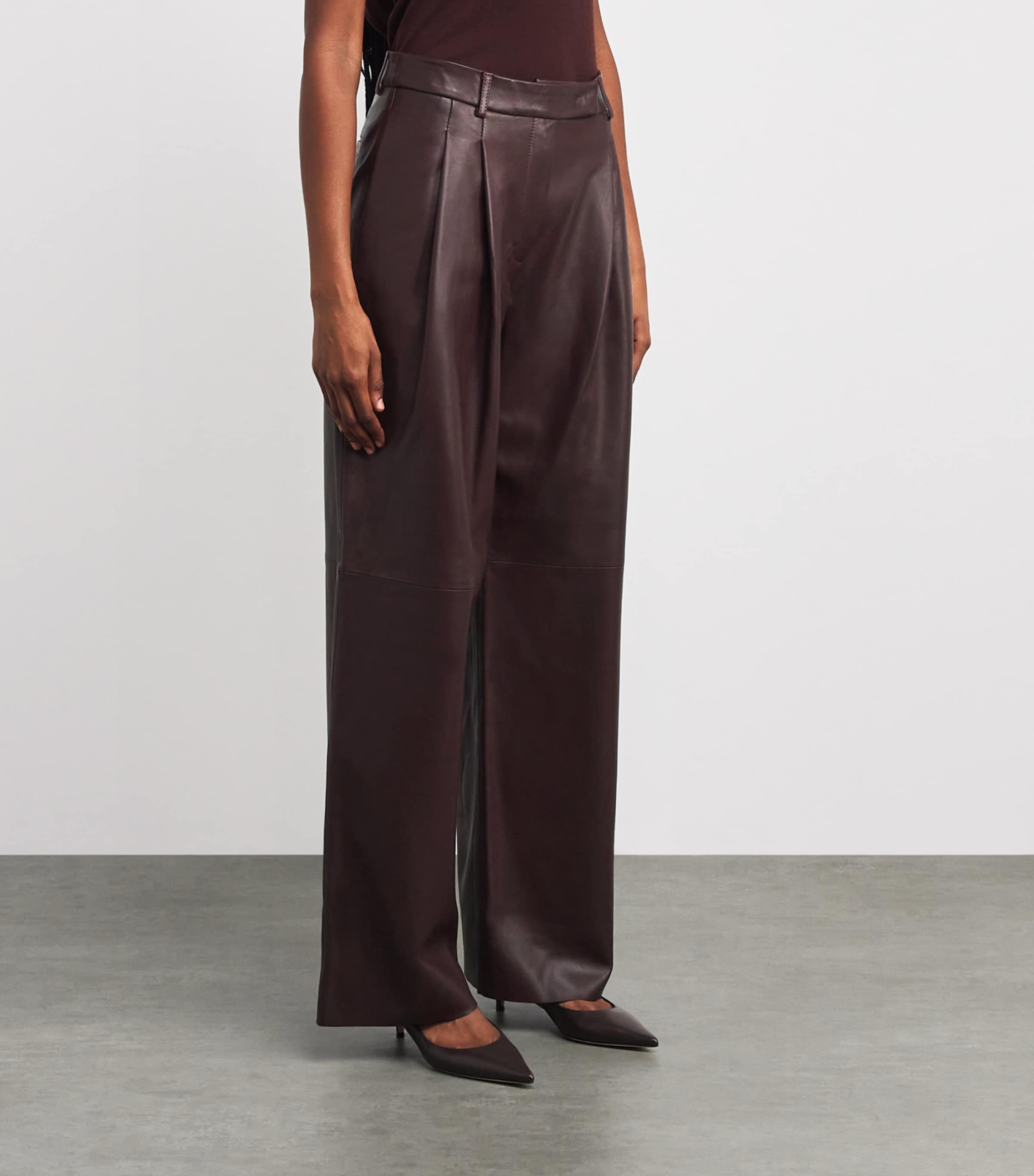Leather Pleated Trousers MOSTO Image 3