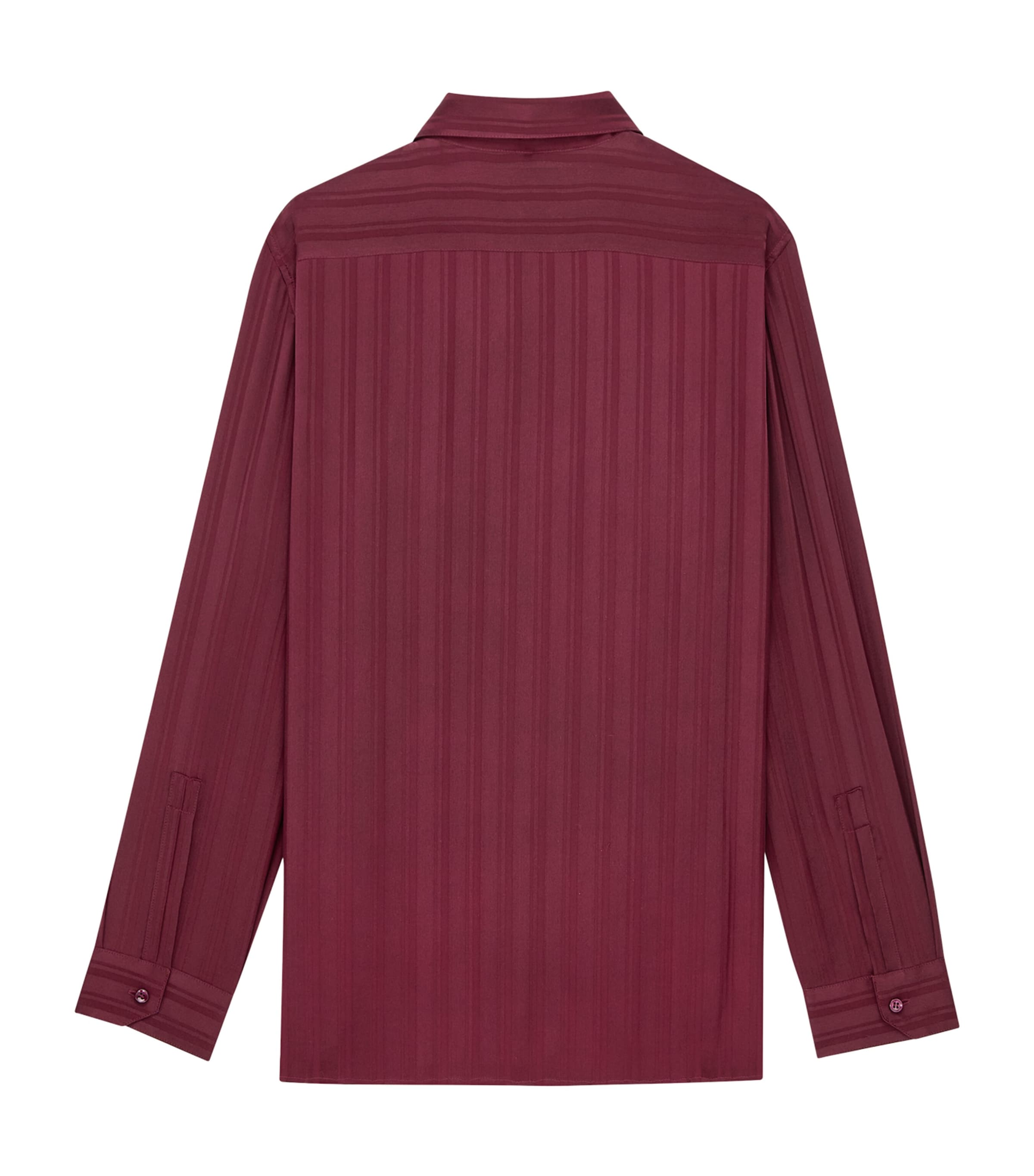 Saint Laurent Womens Silk Striped Pussybow Blouse Image 4