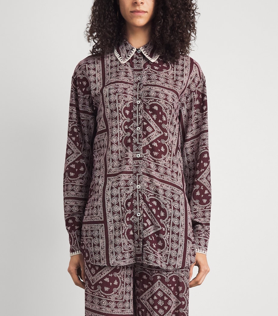 Veronica Beard Womens Paisley Print Lloyd Shirt Raisin/dove Image 4