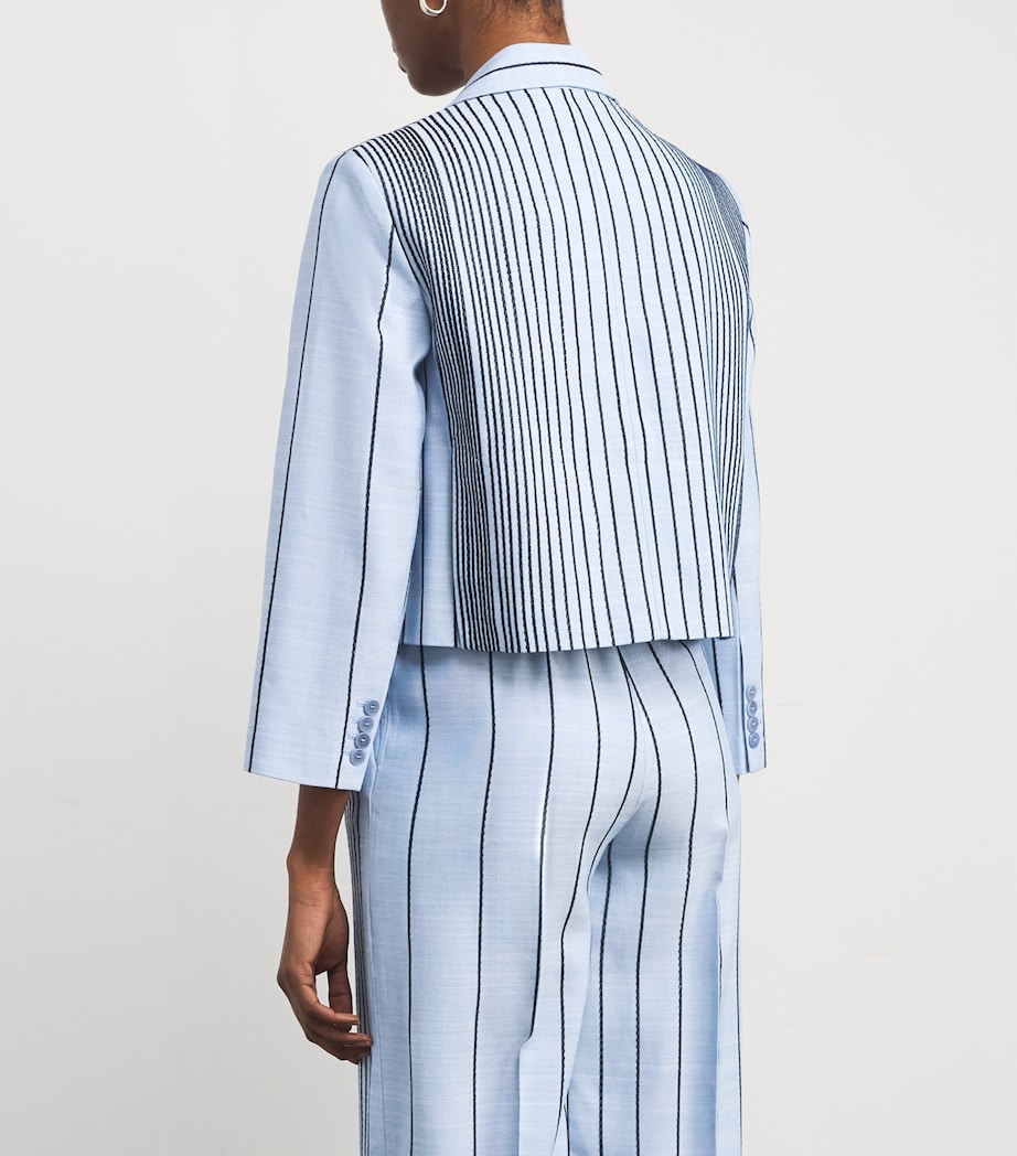 Embroidered Stripe Berlier Blazer OXFORD BLUE/COBALT Image 4