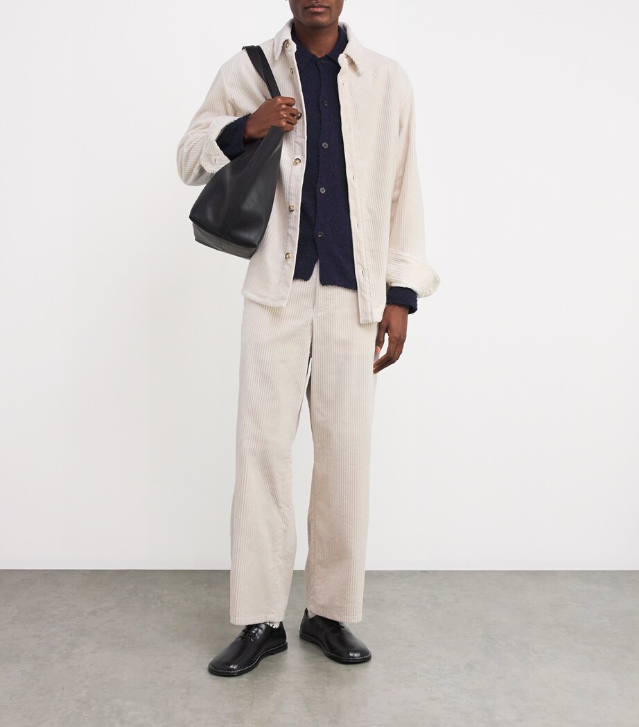 A.P.C. Mens Stretch-Cotton Corduroy Shirt Aad Ecru Image 2
