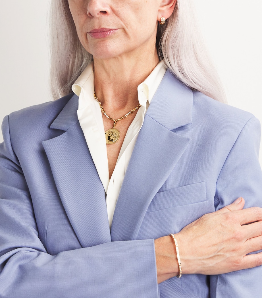 Large Yellow Gold and Diamond Goddess Coin Charm YELLOW GOLD Image 4