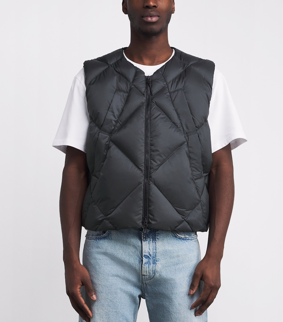 Diamond-Quilted Down Gilet BLACK Image 3