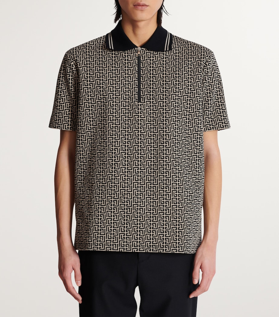 Virgin Wool PB Labyrinth Polo Shirt GFE IVOIRE/NOIR Image 4