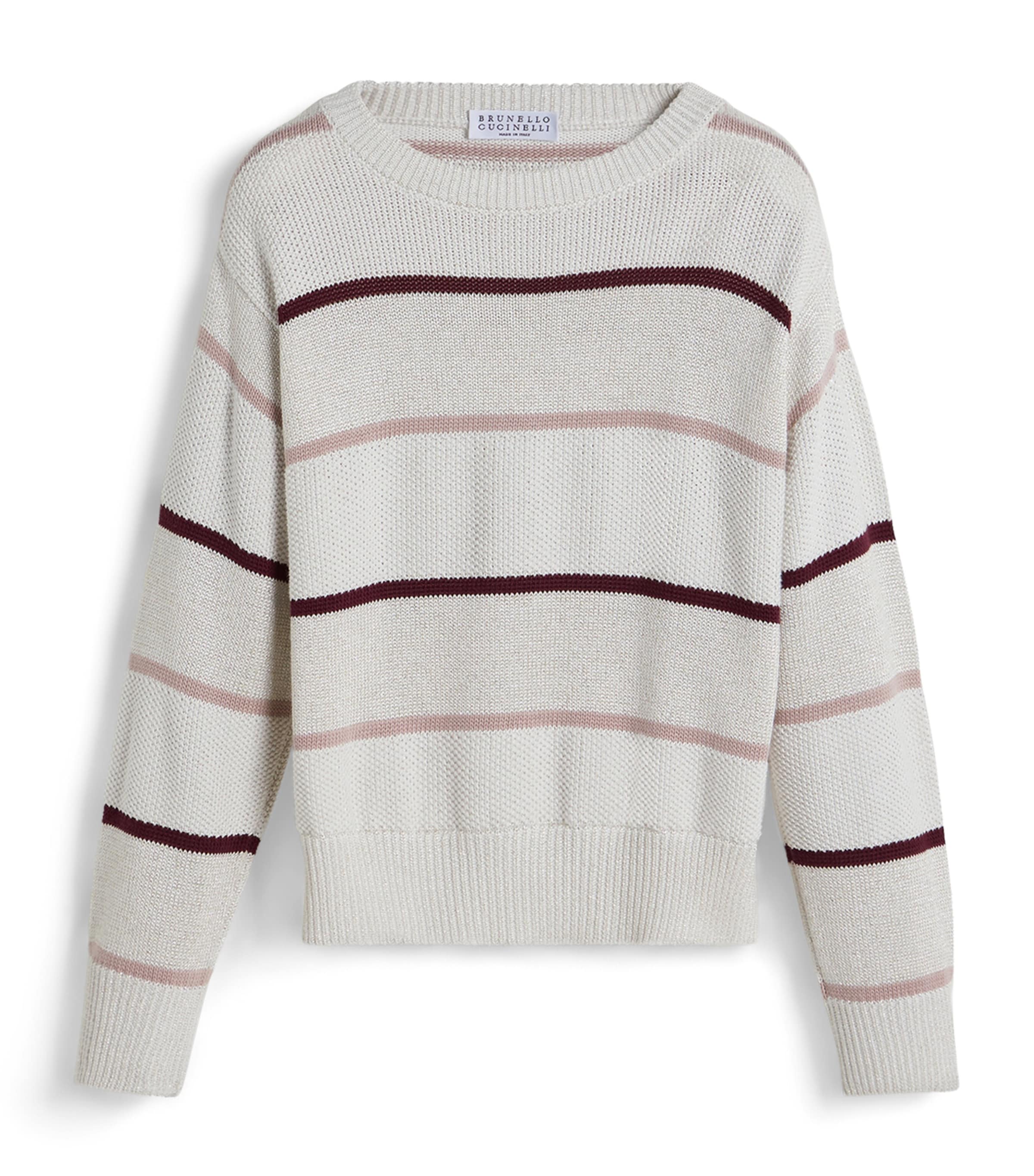 Brunello Cucinelli Kids Cotton-Blend Stripe Sweater (4-6 Years) Image 1