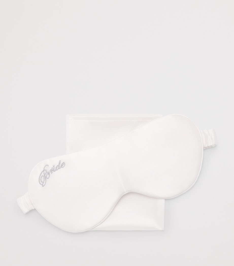 MANITO Womens Mulberry Silk Bride Sleep Mask White Image 3
