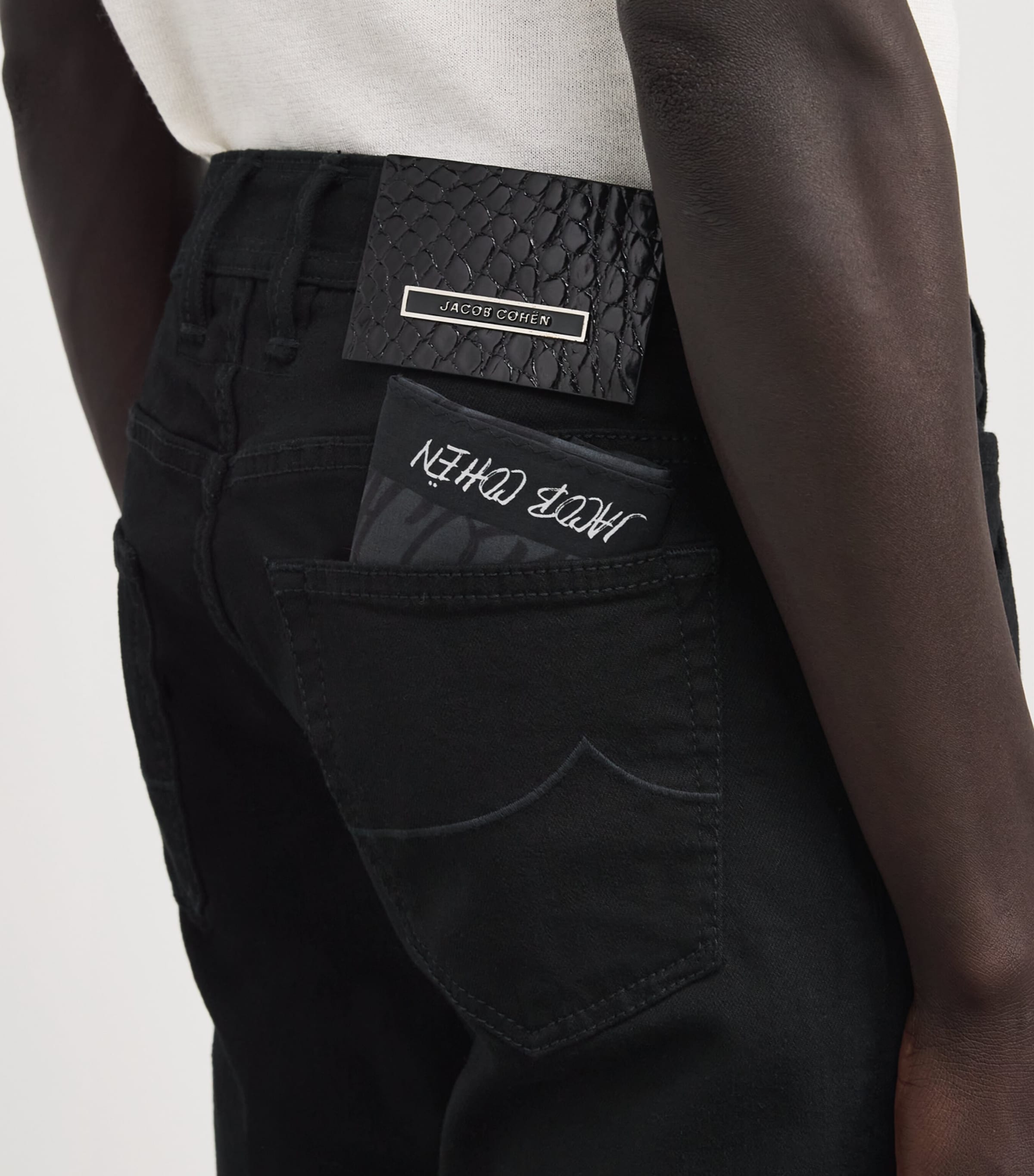 Crocodile Skin-Patch Bard Slim Jeans 500D Image 6