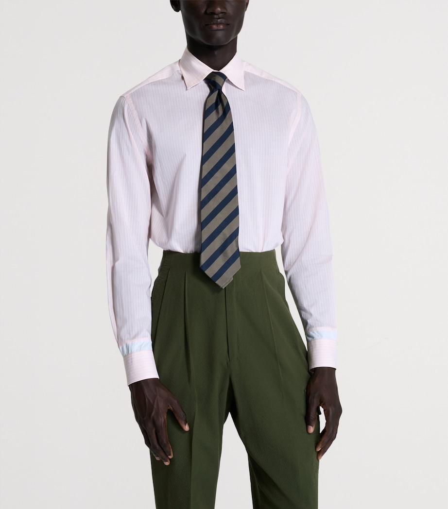 Dunhill Mens Cotton Stripe Shirt Pink Image 4