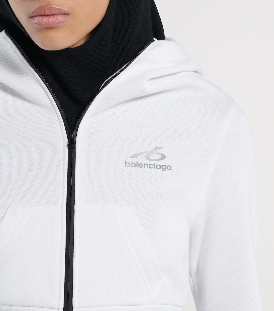 Balenciaga Womens Cropped Zip-Up Hoodie Image 6