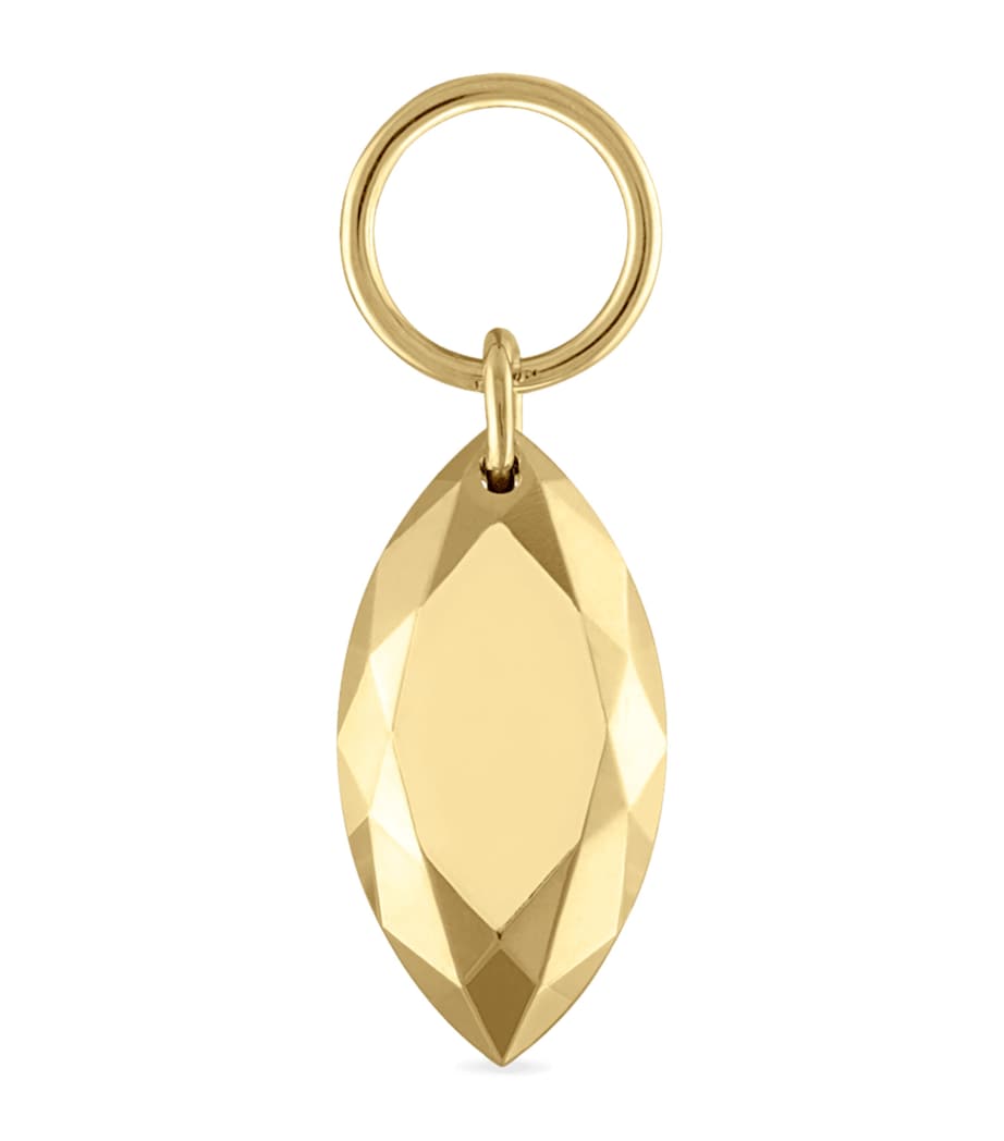 Faceted Gold Marquise Charm (7.5mm) YELLOW GOLD Image 1