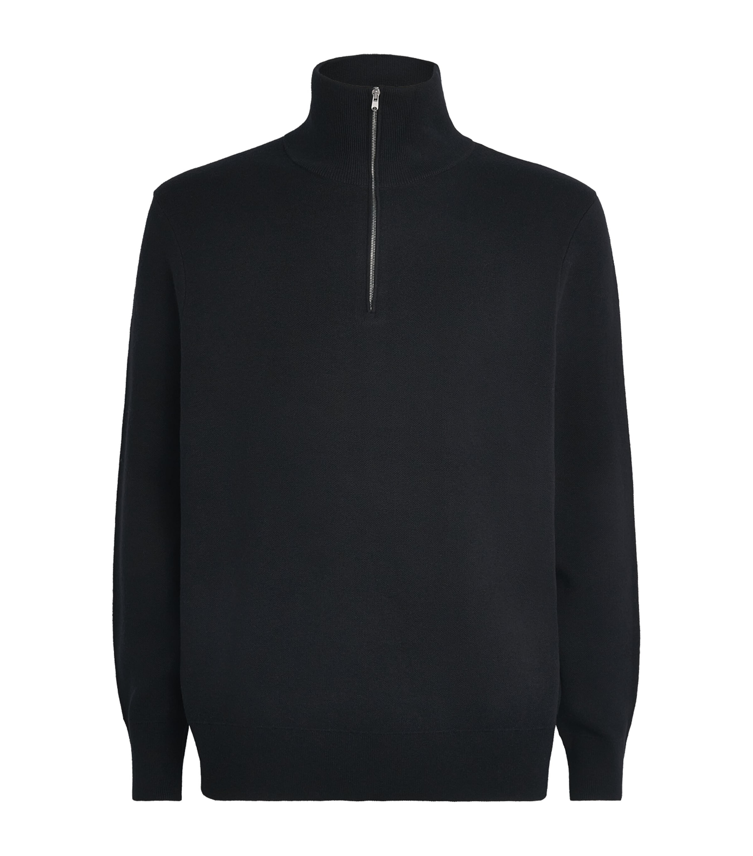 Sandro Paris Mens Wool Half-Zip Sweater Black Image 1
