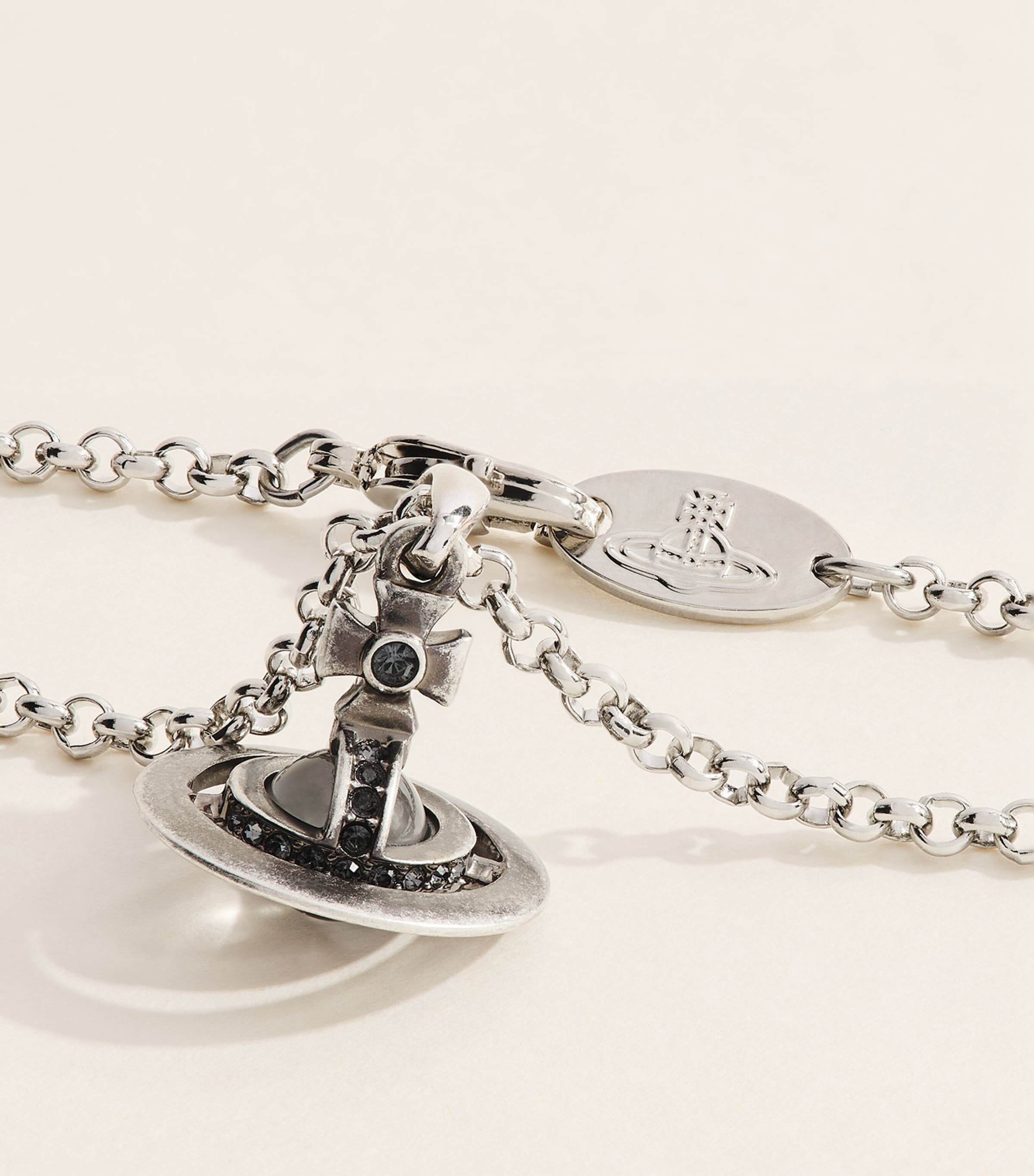Vivienne Westwood New Petite Orb Necklace Oxi Slv/pl/sncr Image 4