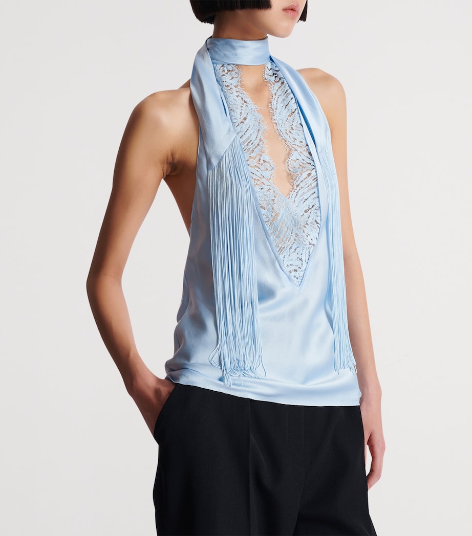 Silk Backless Top 6DR BLEU Image 4