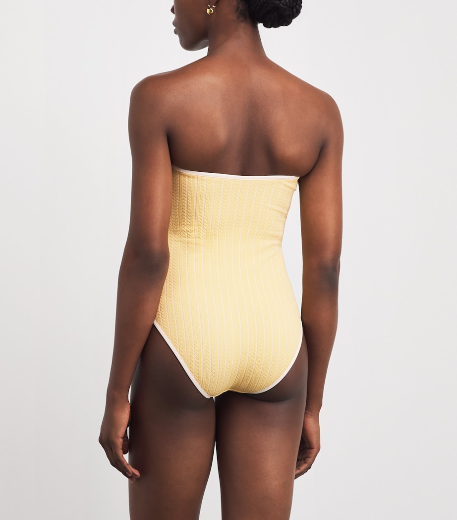 Eres Womens Chevron Golden Strapless Swimsuit Solaire Citron Image 4
