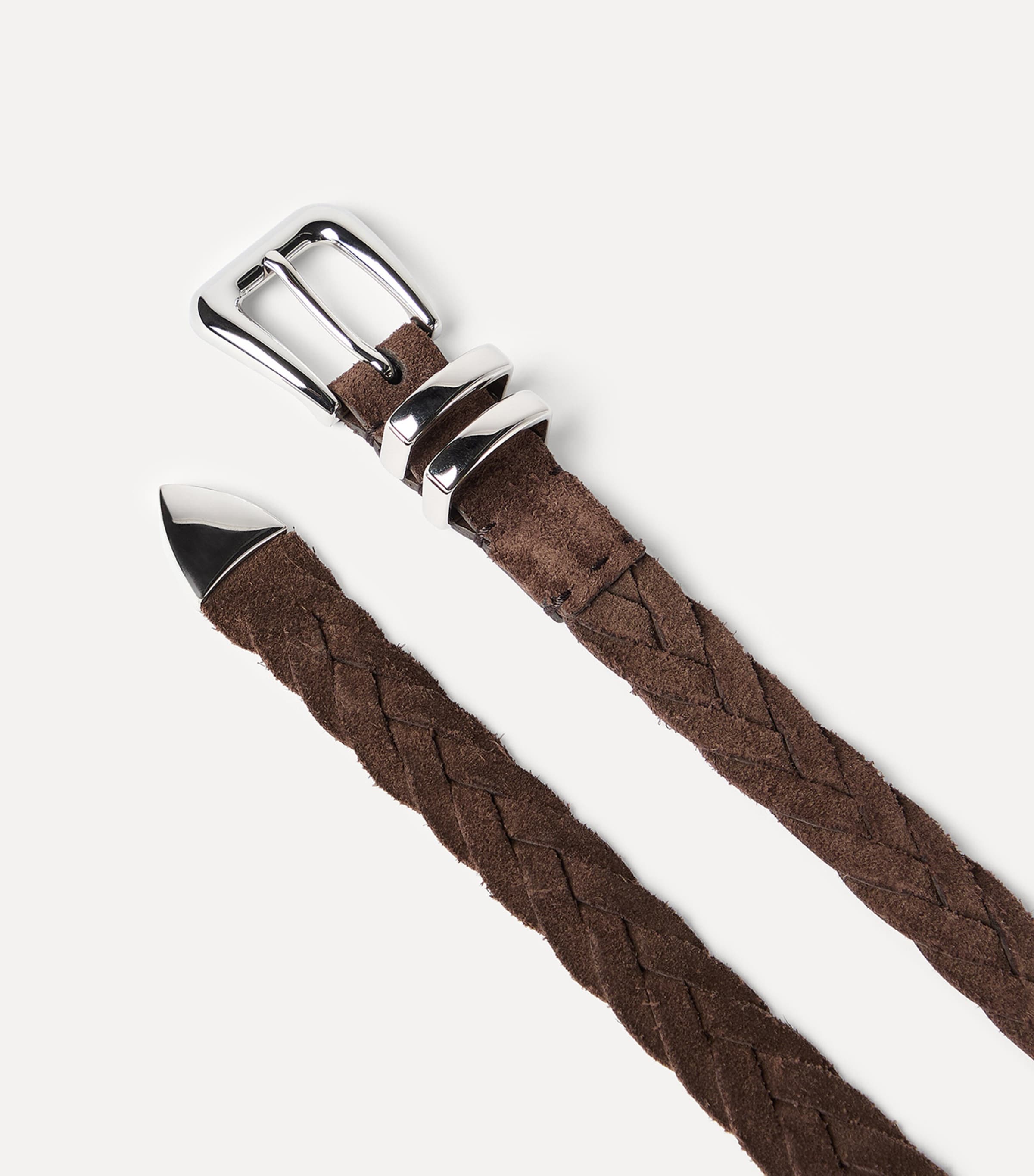 Brunello Cucinelli Mens Leather Braided Belt Image 3