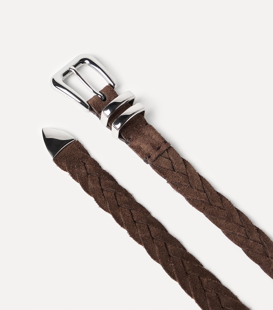 Brunello Cucinelli Mens Leather Braided Belt Image 3