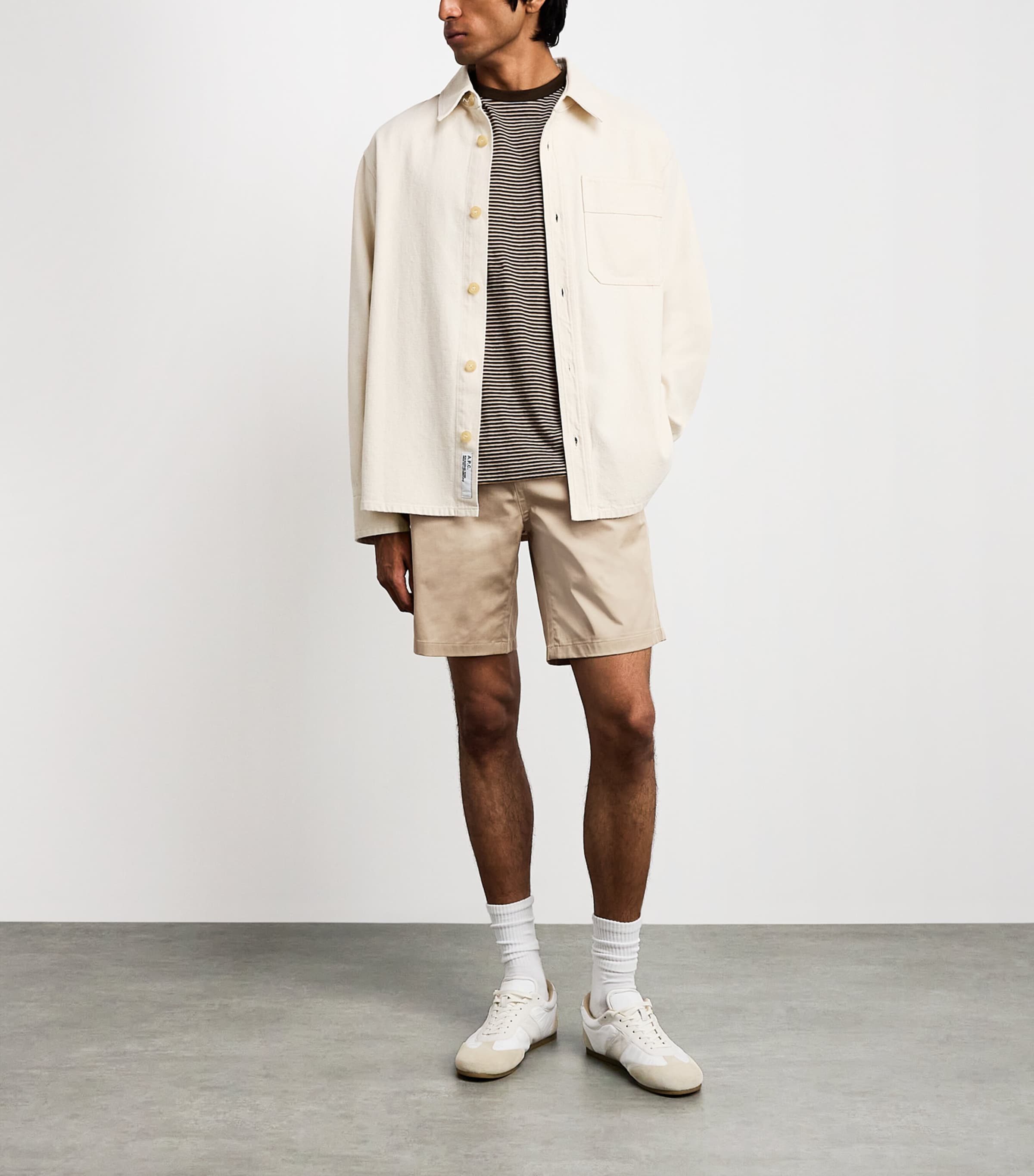 Sandro Paris Mens Twill Elasticated Shorts Beige Image 2