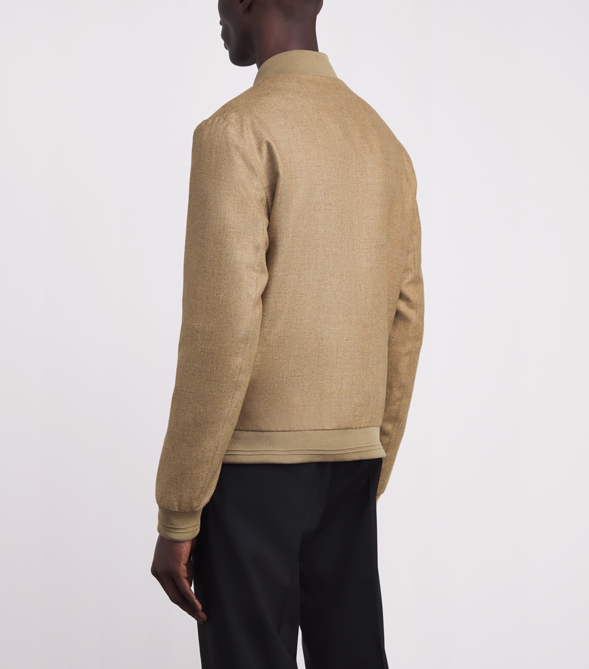 Silk-Virgin Wool Bomber Jacket 035 NATURAL / BEIGE Image 4