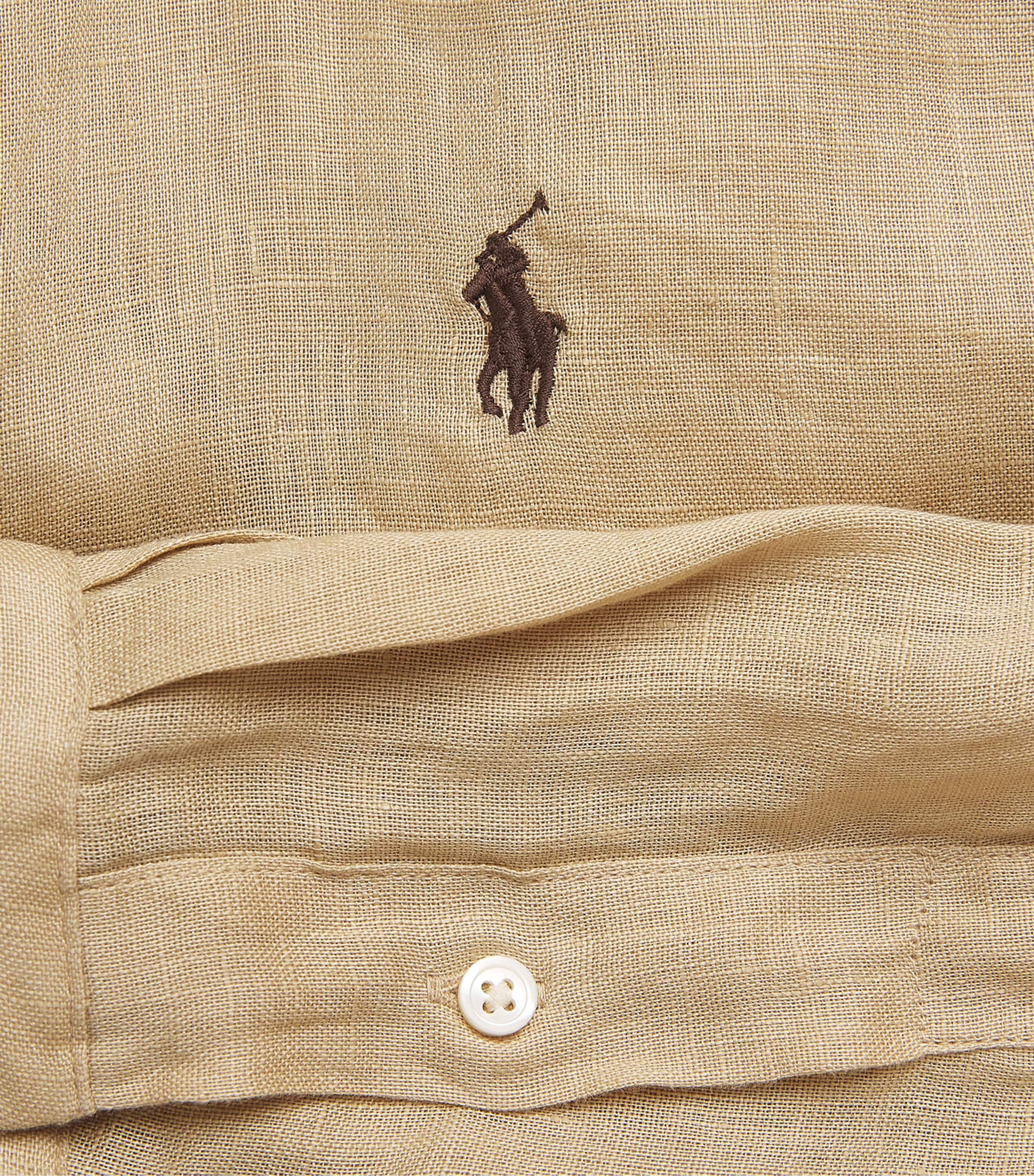 Polo Ralph Lauren Womens Cotton Classic-Fit Polo Pony Shirt Dune Tan Image 6