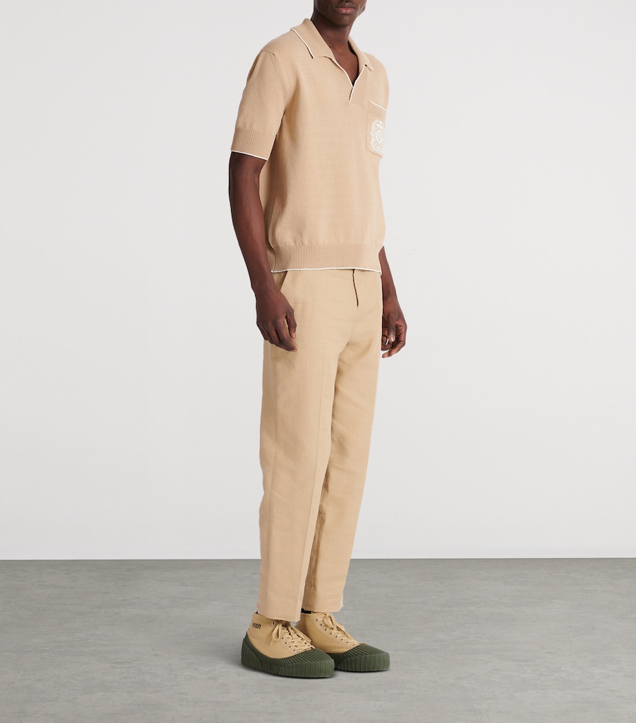 Knitted Crest-Detail Polo Shirt GMP BEIGE/NATUREL Image 4