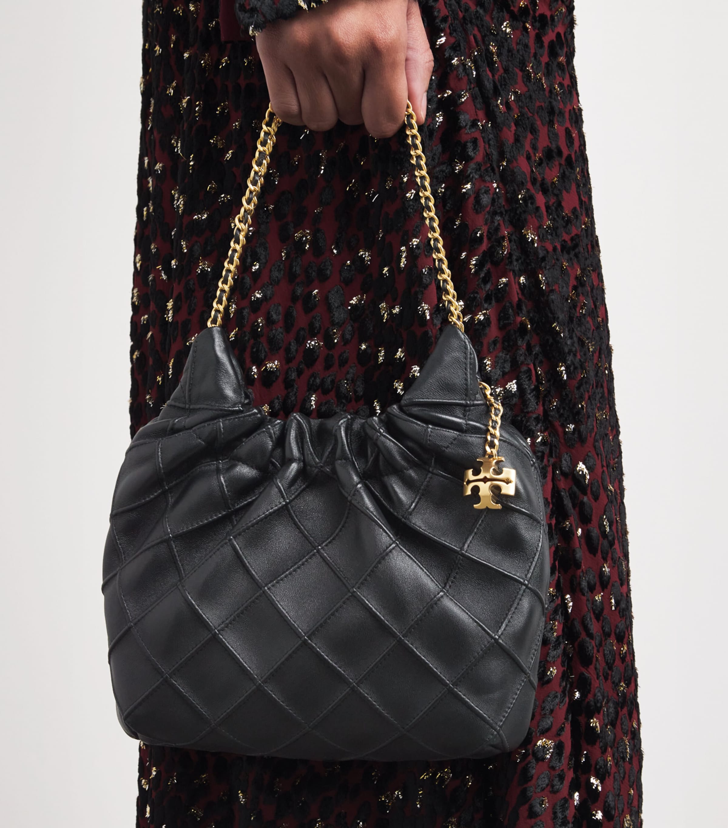 Mini Leather Fleming Shoulder Bag BLACK Image 2