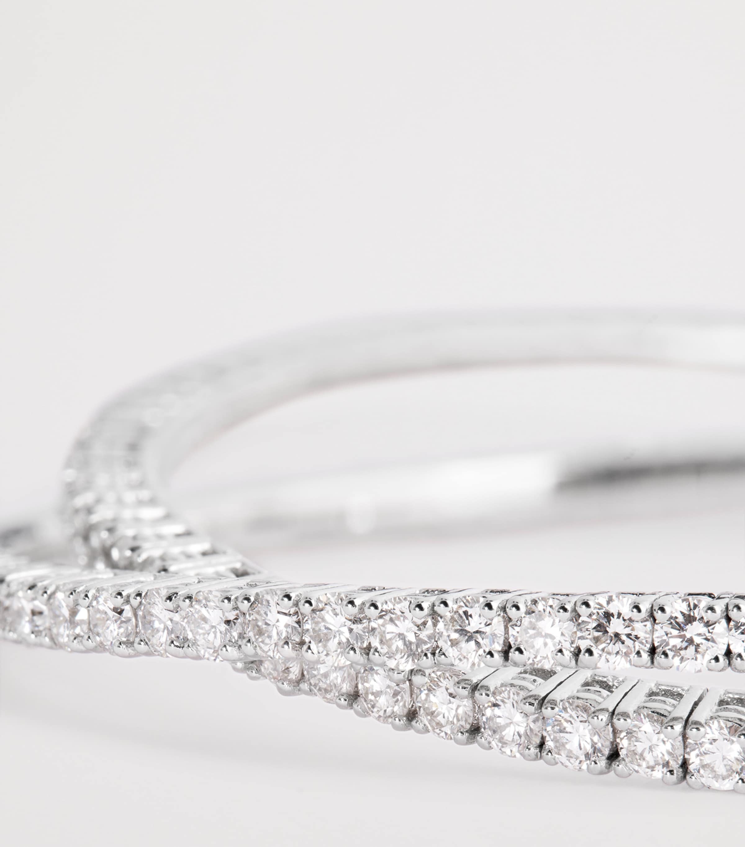 White Gold and Diamond Y-Couture Crossover Bracelet WHITE GOLD Image 6