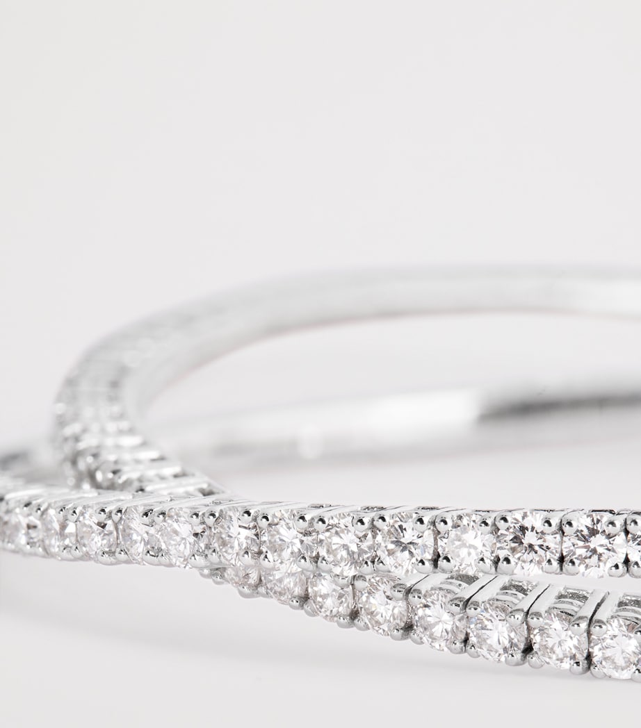 White Gold and Diamond Y-Couture Crossover Bracelet WHITE GOLD Image 6