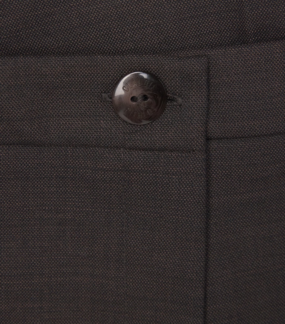 Wool-Blend Straight Trousers BROWN Image 5