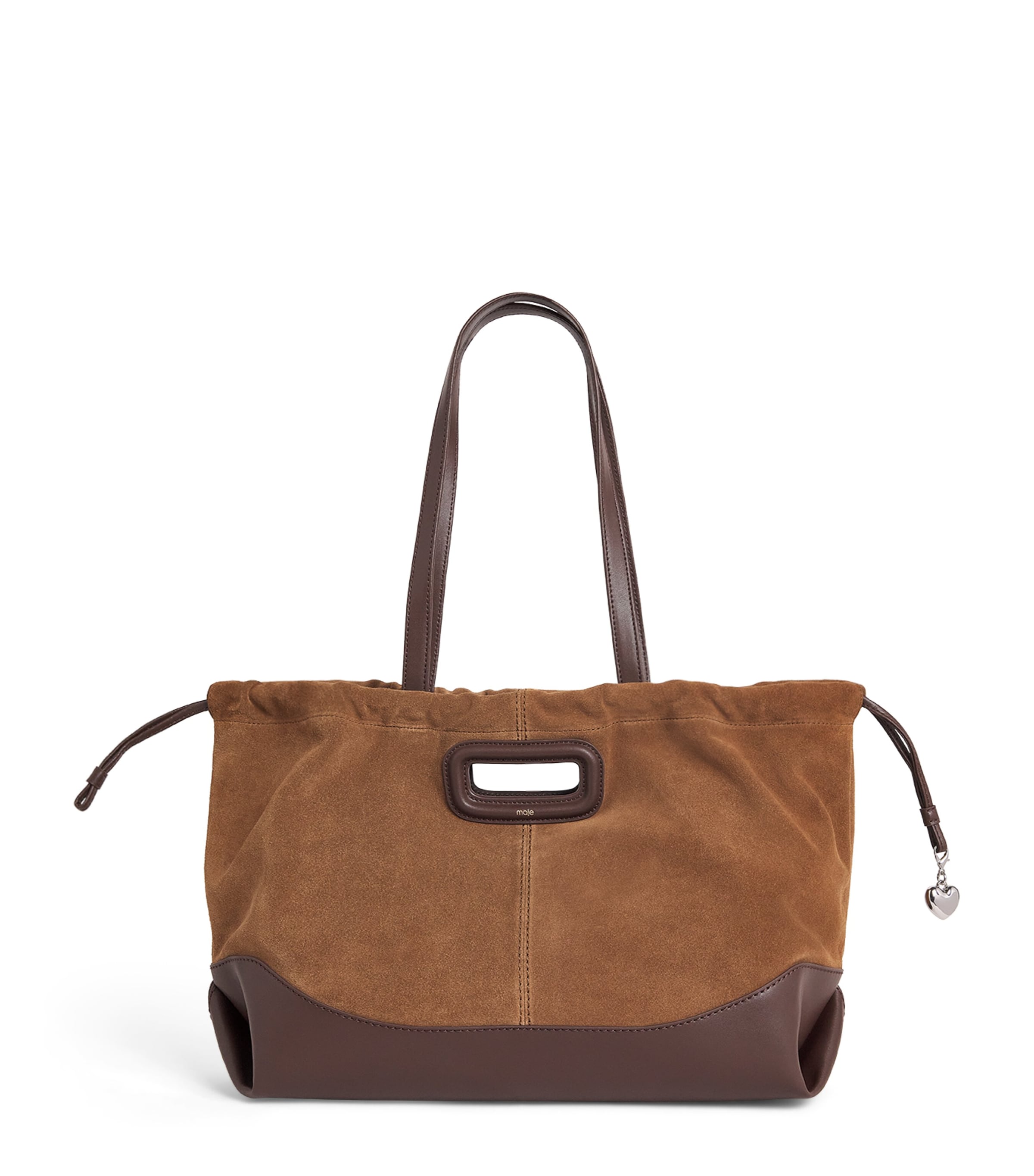 Maje Leather and Suede Milpi Tote Bag Camel/brown Image 1